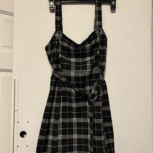 Divided Black and White Sleeveless Sundress